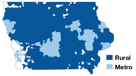 Iowa telehealth capabilities map